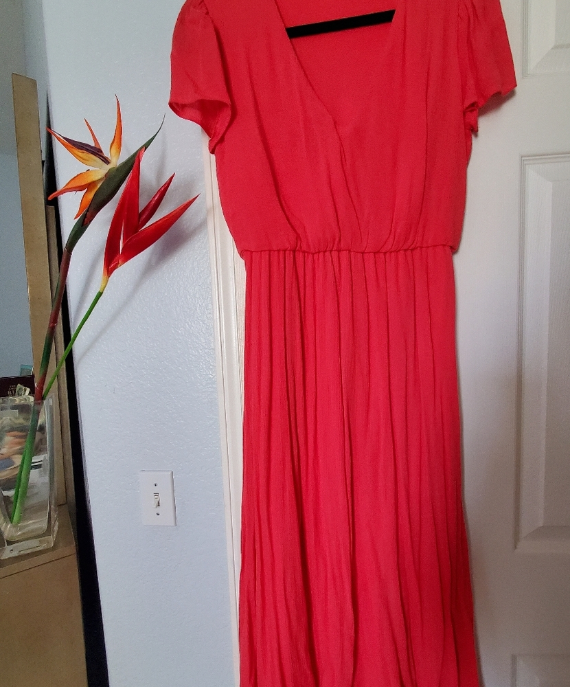 Wayf coral midi dress- xs